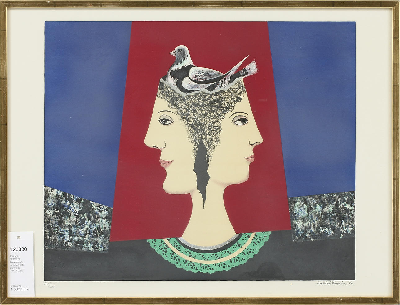 ESAIAS THORÉN. Färglitografi, signerad och numrerad 191/350.