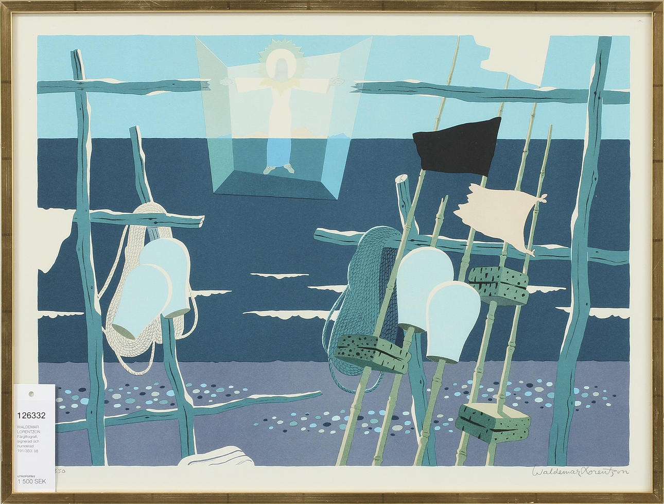 WALDEMAR LORENTZON. Färglitografi, signerad och numrerad 191/350.