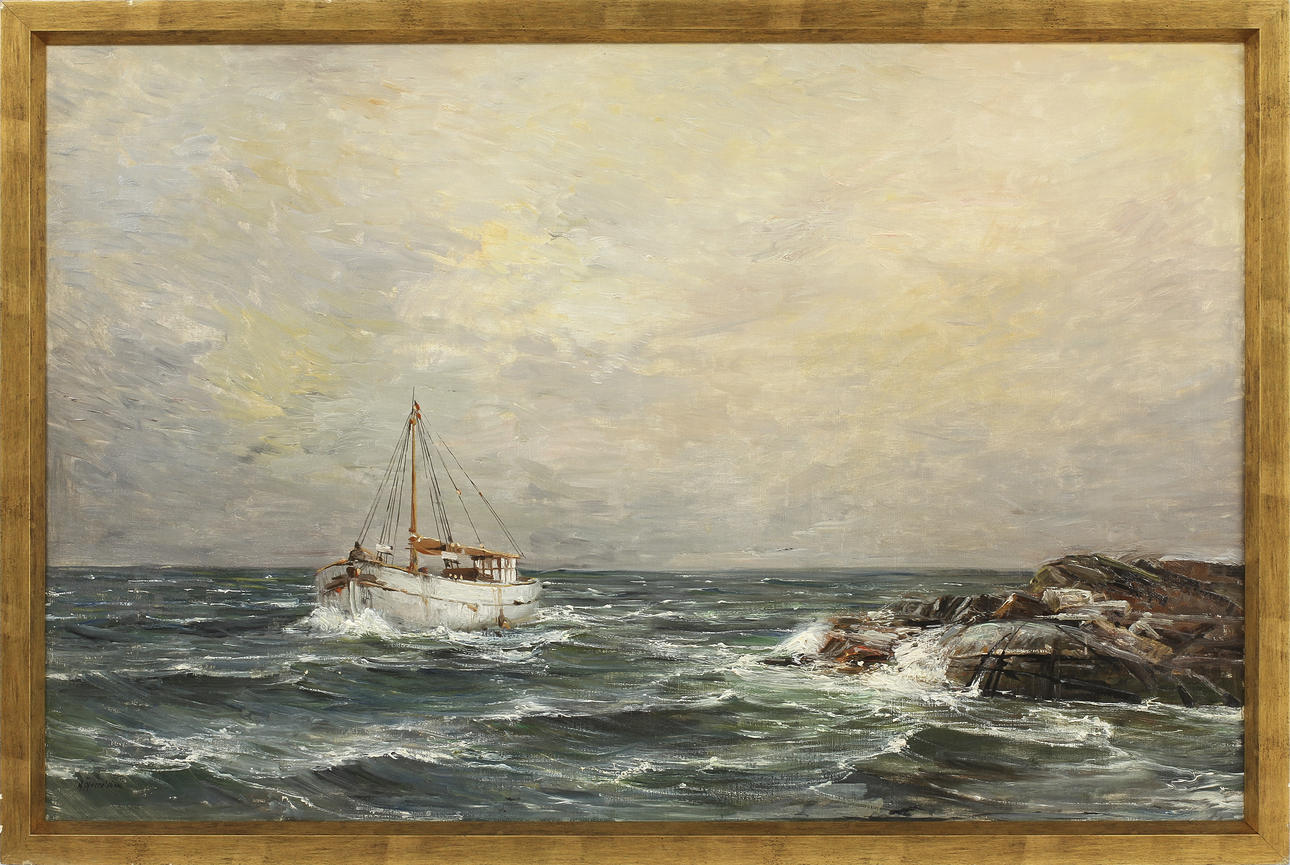 HUGO ÖFVERSTRÖM. Olja på duk, signerad.