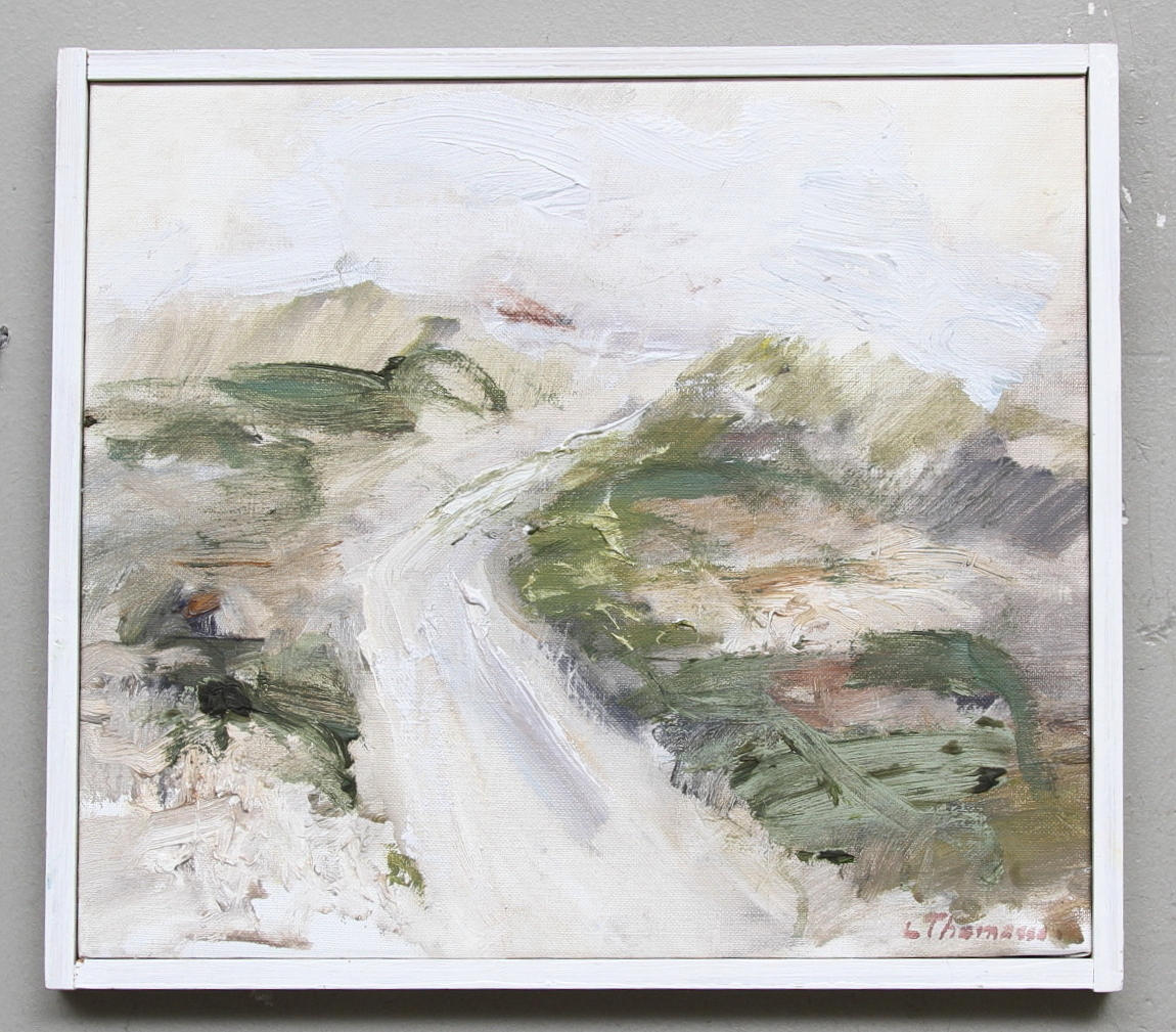 LIS THOMASSON. "Vägen". OIja på duk. Signerad.