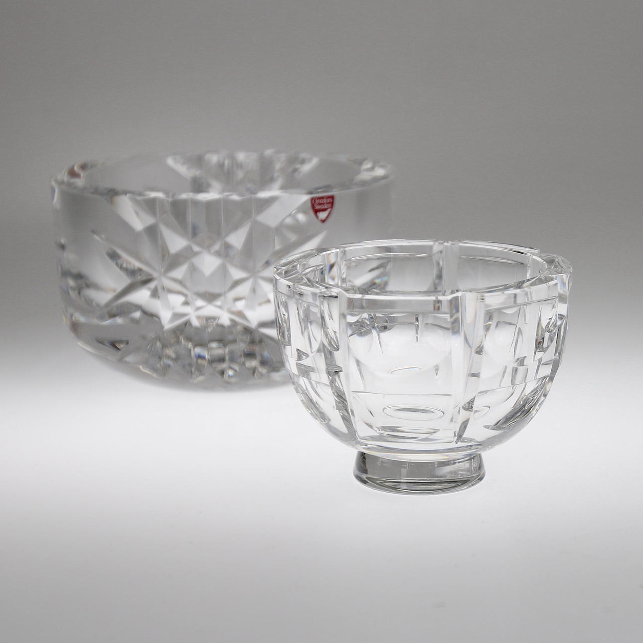 SKÅLAR, 2 st, Gunnar Cyrén och Simon Gate, Orrefors.