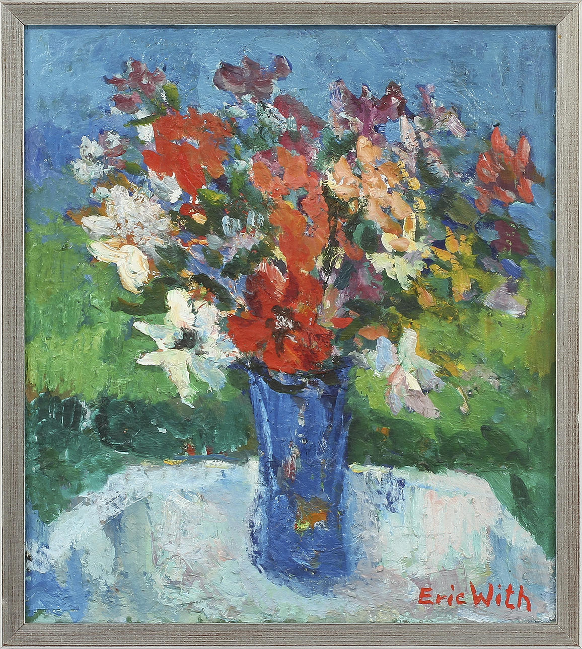 ERIC WITH. Olja på pannå, signerad.
