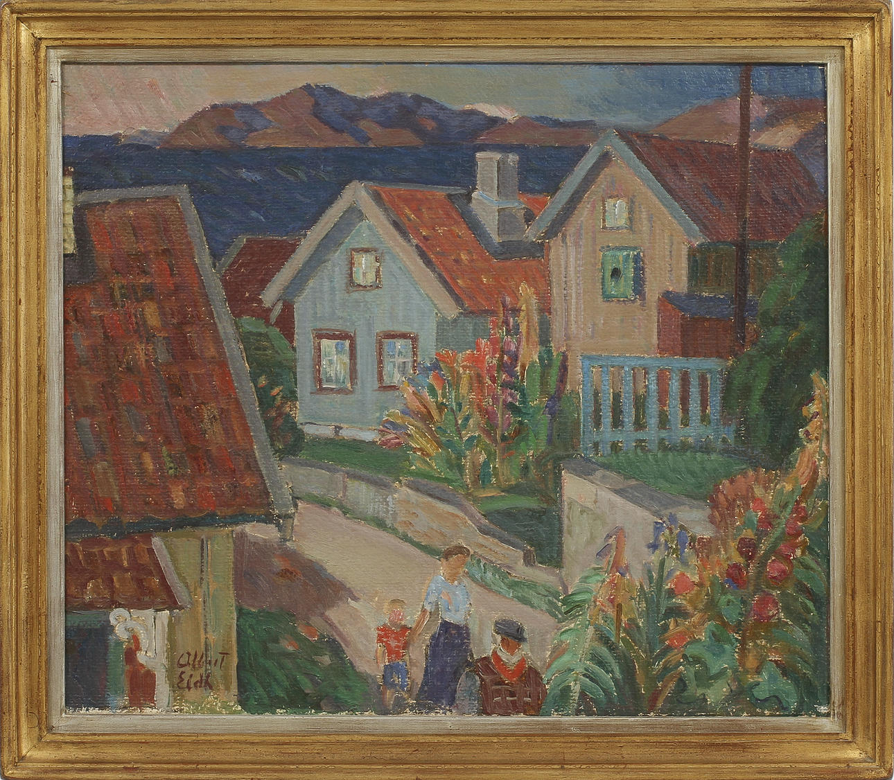ALBERT ELDH. Olja på väv, signerad.