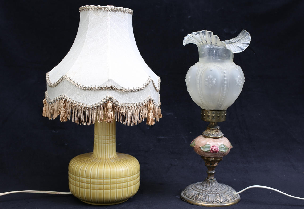 LAMPOR 2 stycken bla Rörstrand.