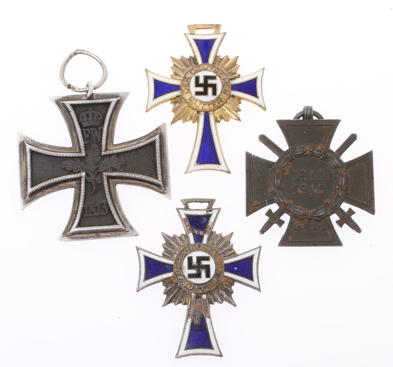 TYSKA MÄRKEN och MEDALJER 4 stycken. 1910 -1940-tal.