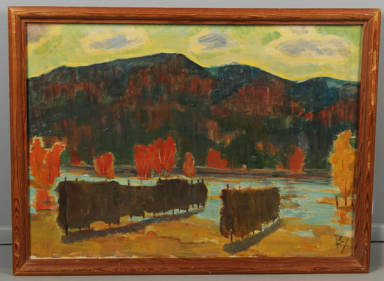 BIRGER HALLING. Höstlandskap, olja på duk, monogramsignerad.