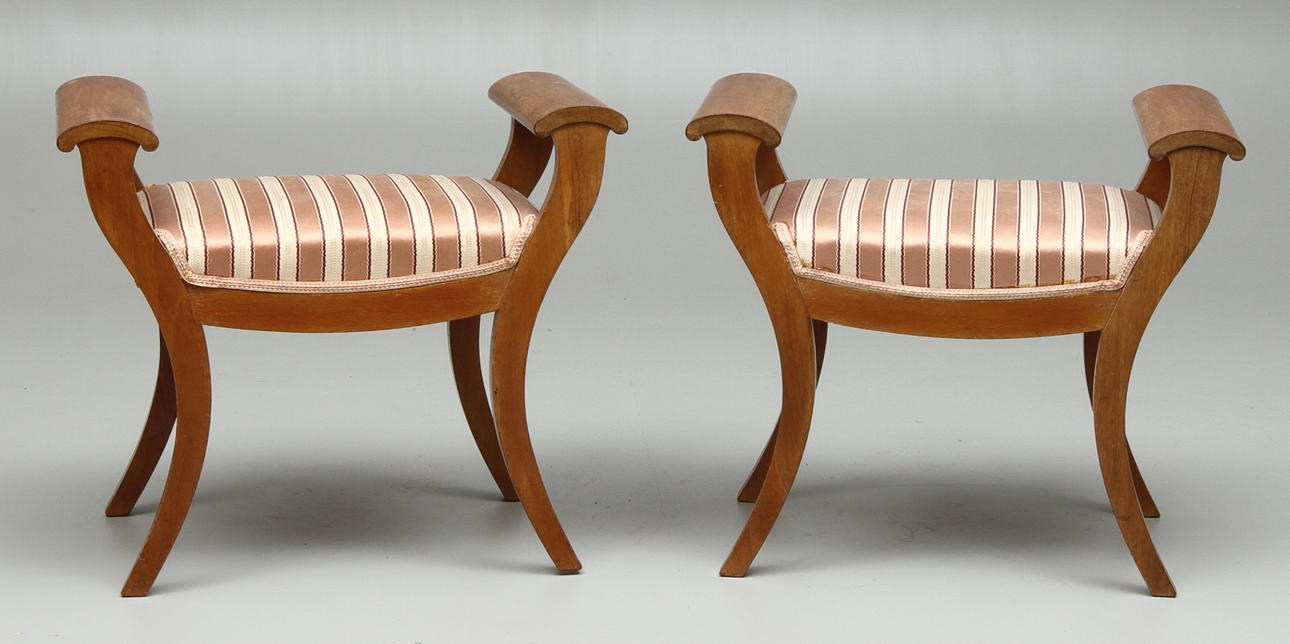 TABURETTER 1 par, empirestil, 1900-tal.