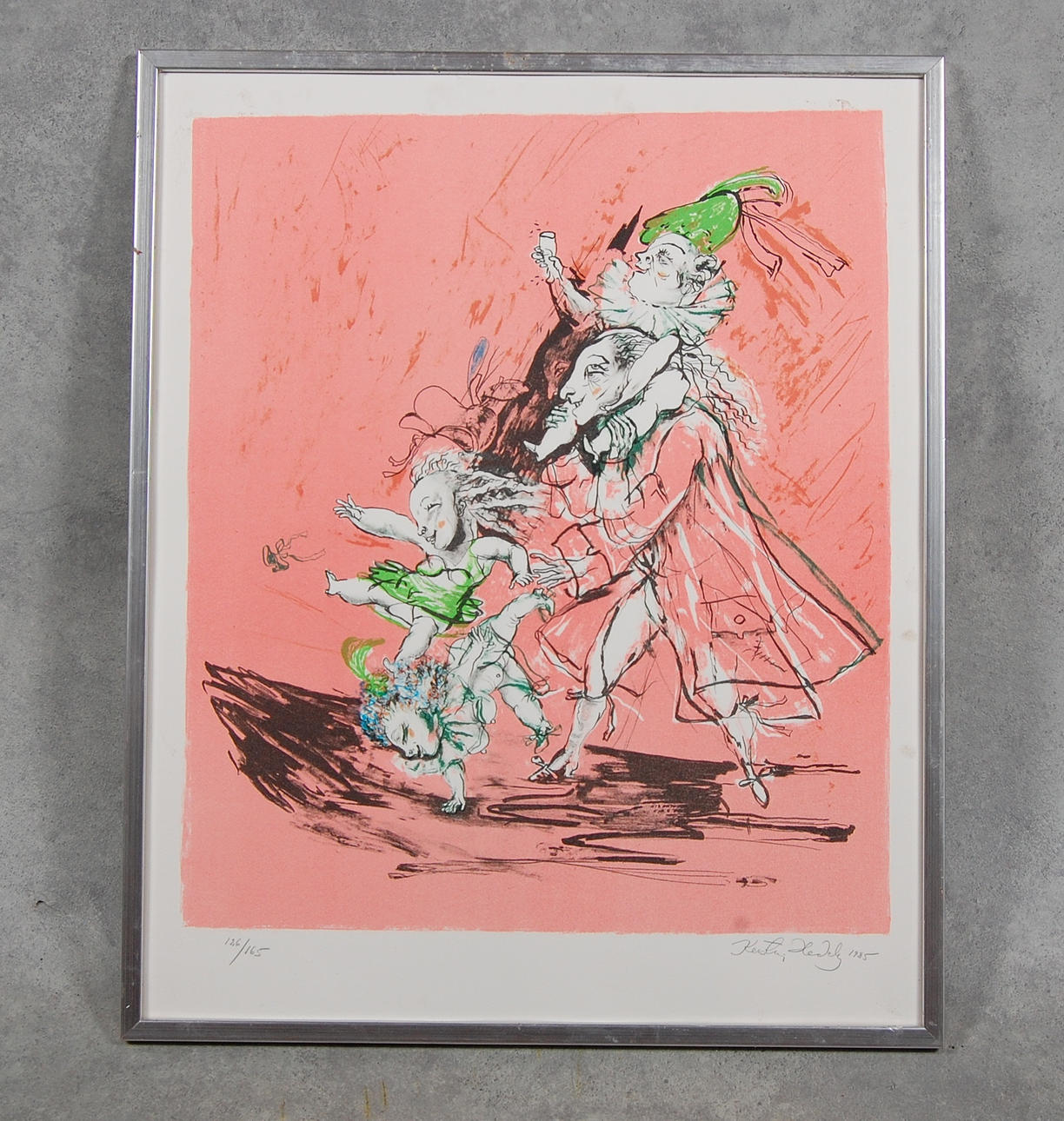 KERSTIN HEDEBY- PAWLO. färglitografi, " En rucklares väg " signerad, daterad, numrerad 126/165.