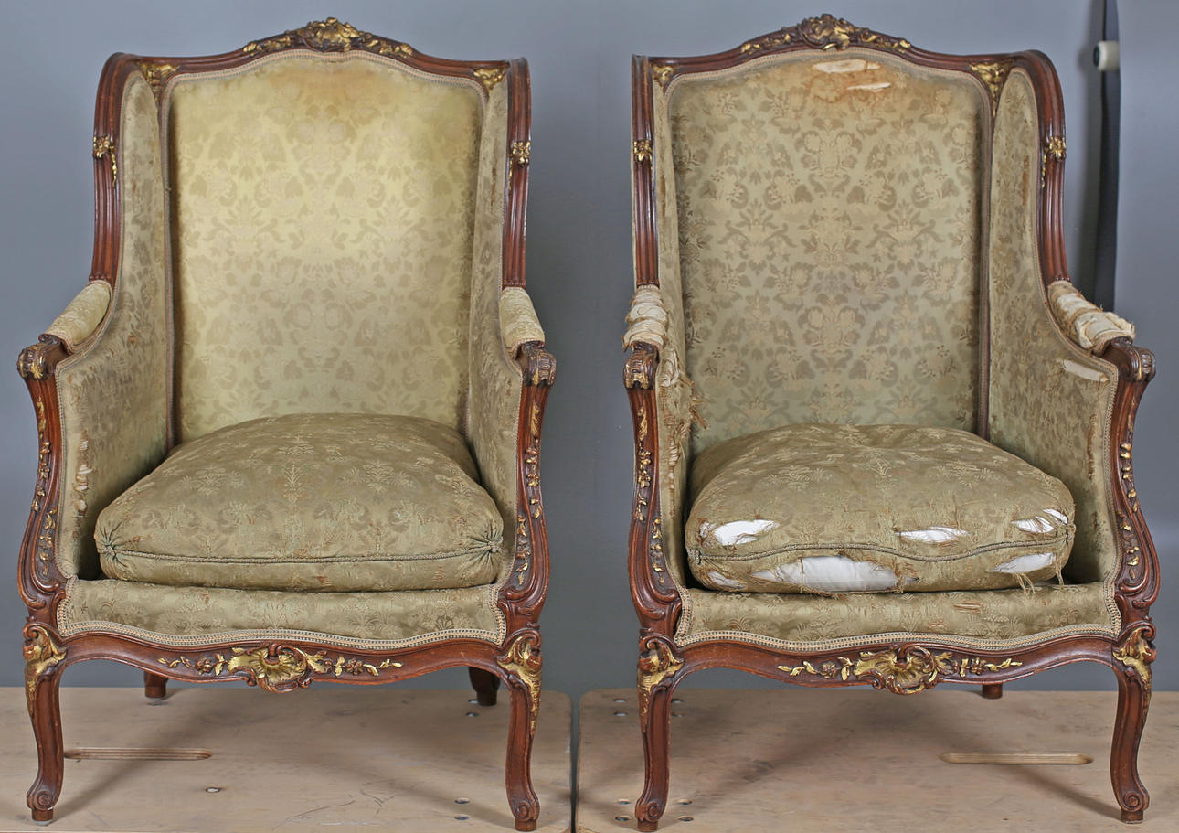 BERGÈRER, ett par, rokokostil, 1900-tal.