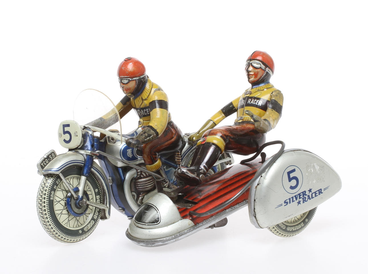 TIPPCO MOTORCYKEL med SIDOVAGN TCO-59, SILVER RACER, restaurerad.