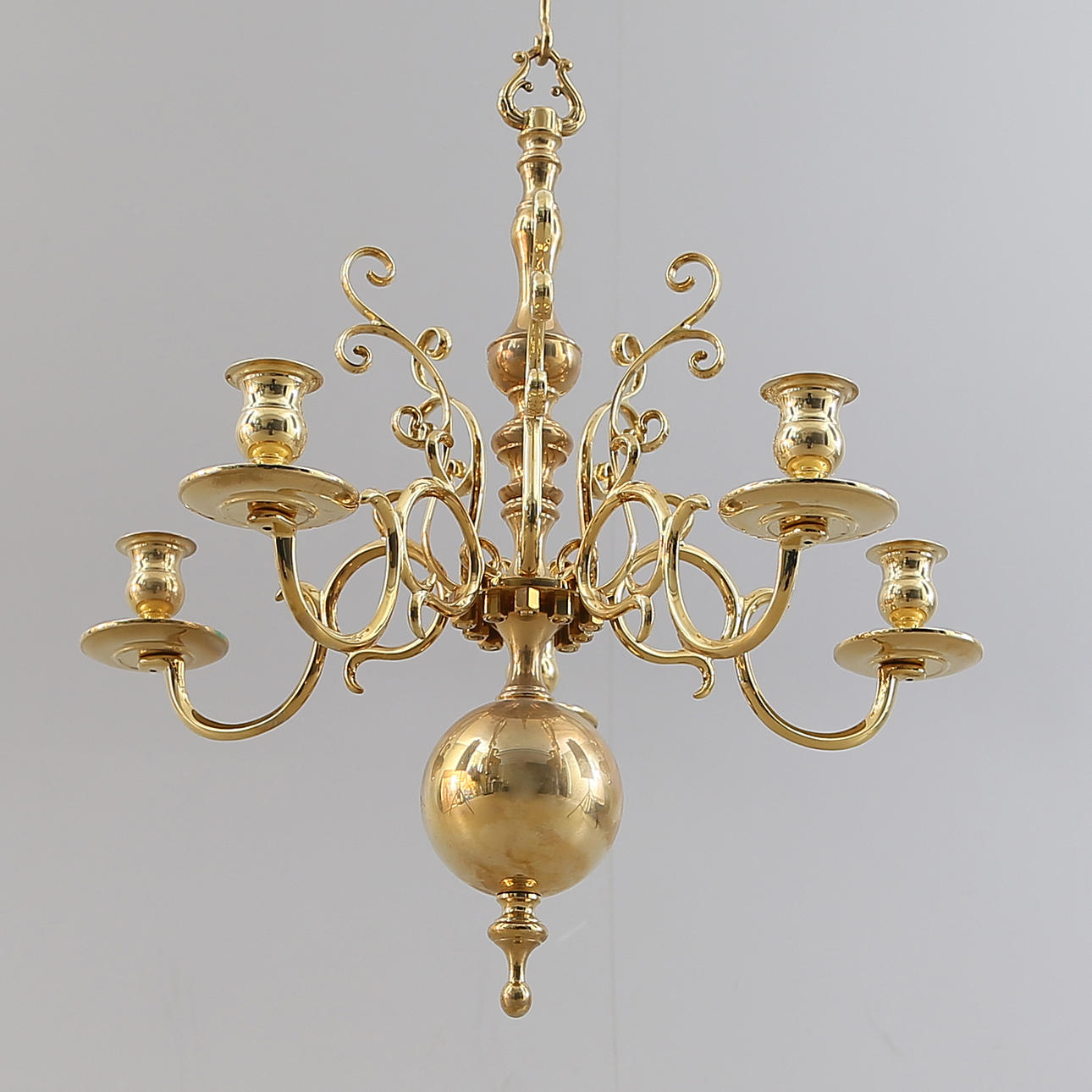 KRONLEUCHTER, Messing, Skultuna, signiert, modern.