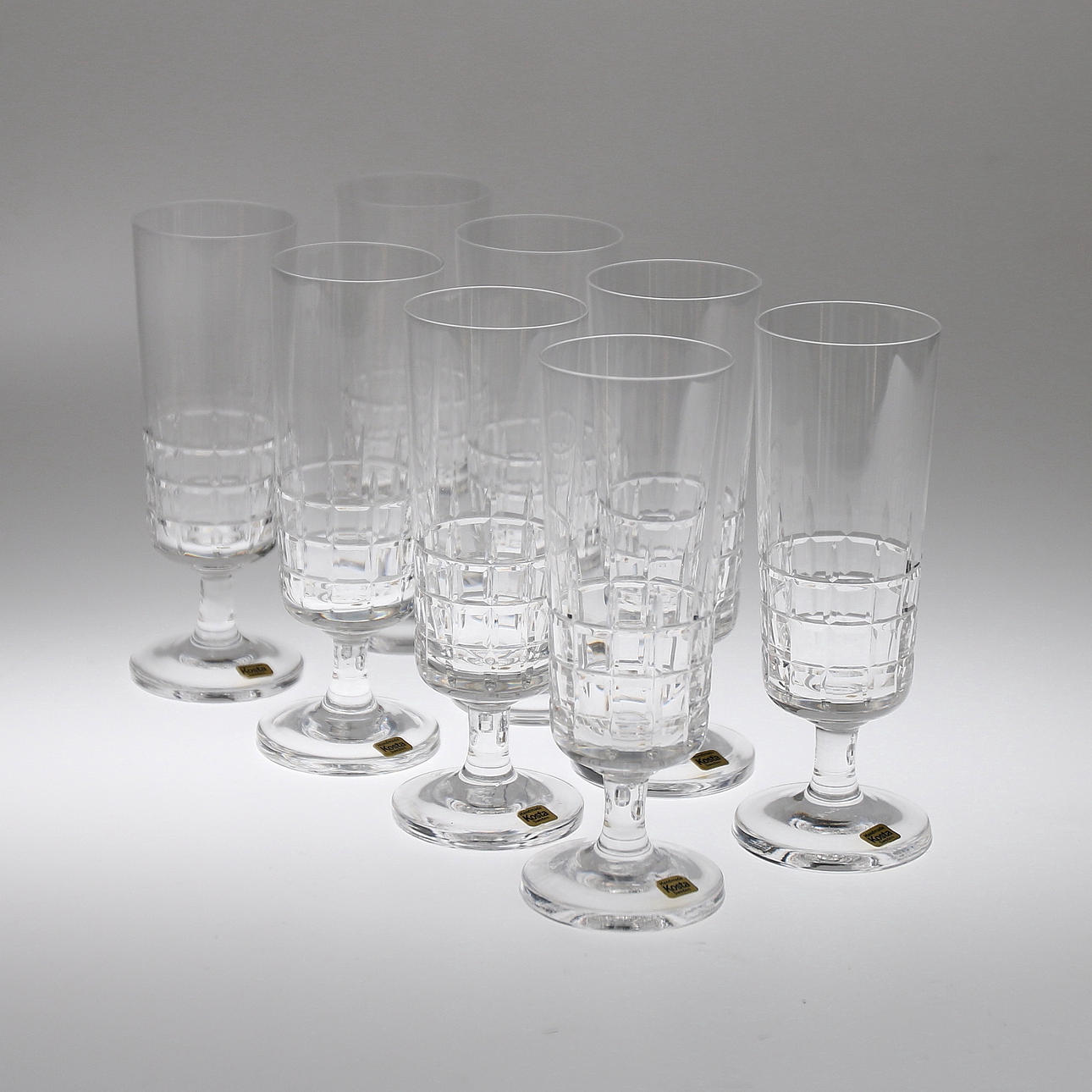 CHAMPAGNEGLAS, 8 st, "City", Vicke Lindstrand, Kosta.