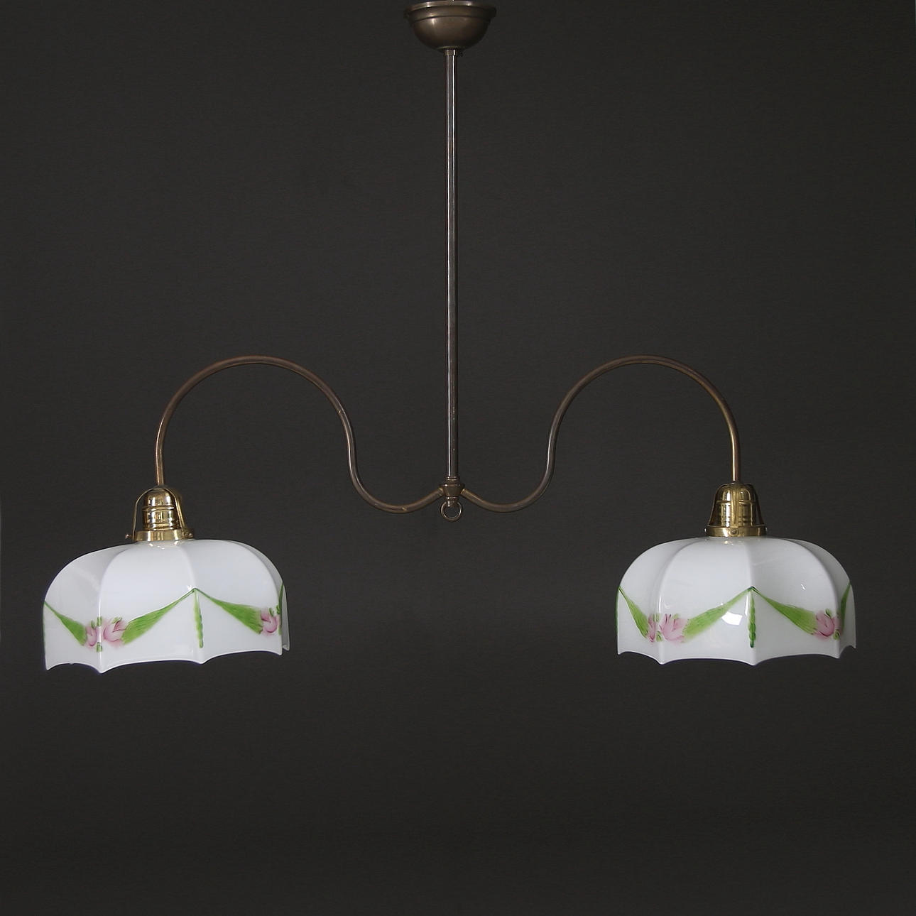 TAKLAMPA, Mässing, Glas, jugend, tidigt 1900-tal.