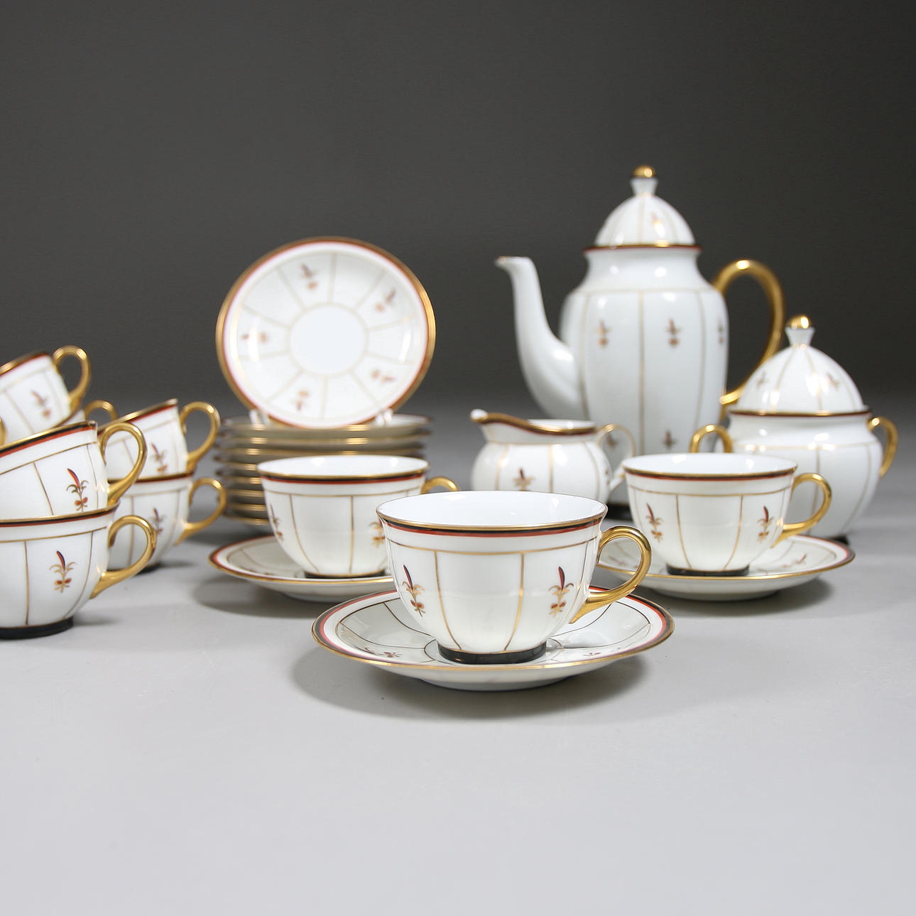 KAFFESERVIS, 27 delar, ALP Lidköping, Einar Forseth, tillverkad för AB Nordiska Kompaniet Stocholm.