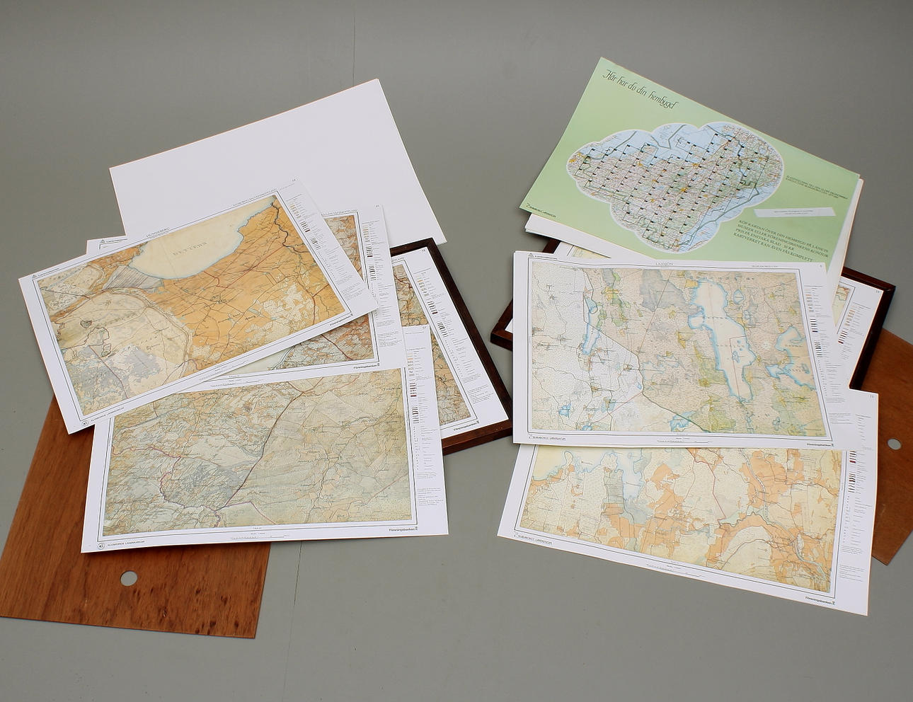 EKONOMISKA KARTOR, 2 st lådor, Skaraborgs- och Älvsborgs län.