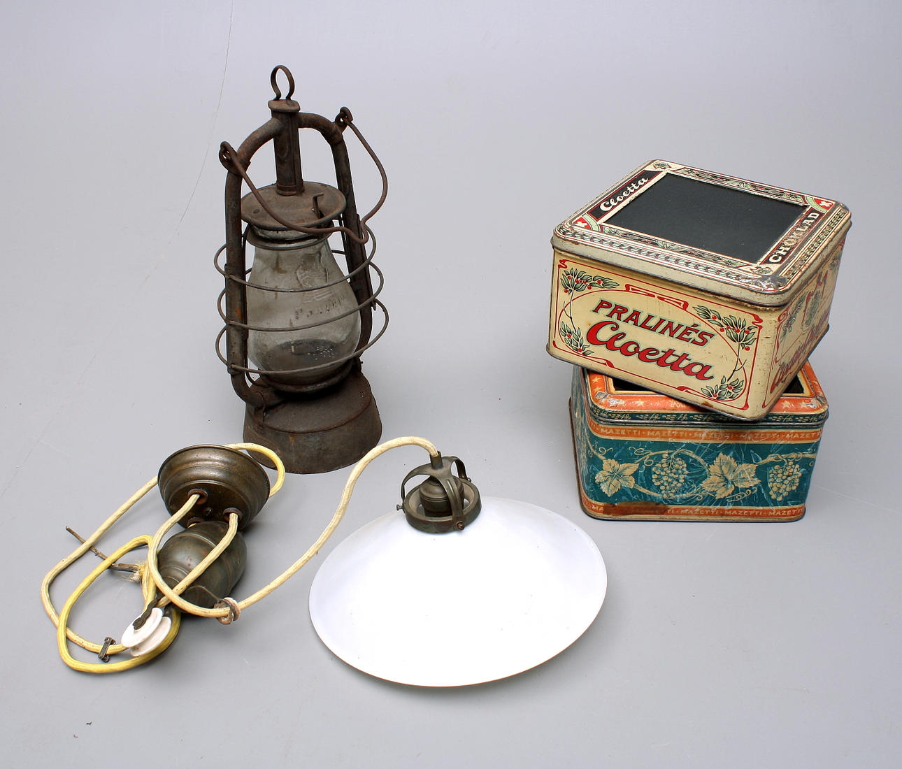 STORMLYKTA + SKOMAKARLAMPA + PLÅTBURKAR, 2 st.