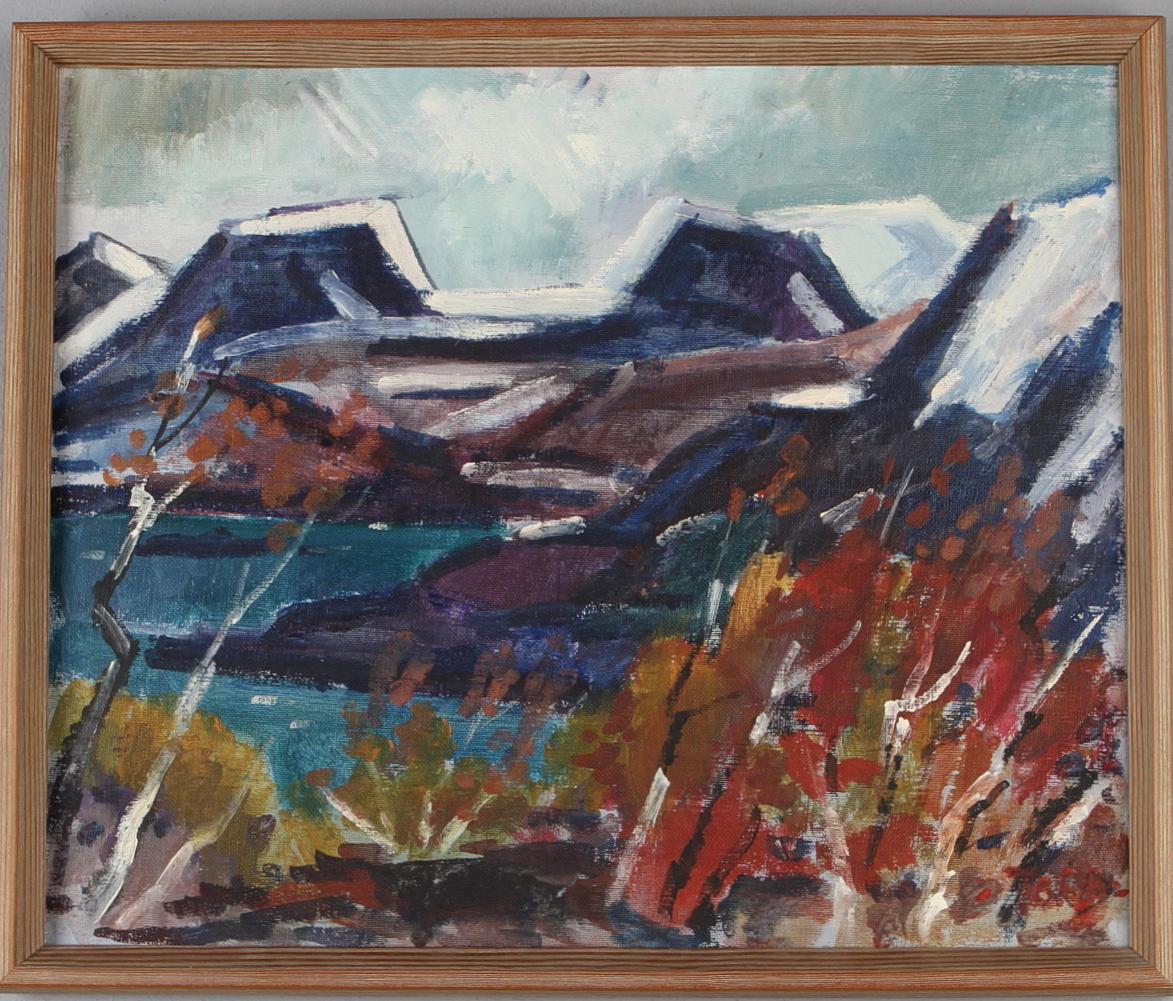 TORD LEANDER ENGSTRÖM. Fjällmotiv "Lapporten", olja på duk, signerad daterad a tergo 1969.