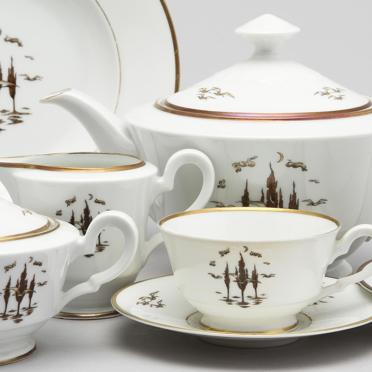 KAFFERSERVIS, 41 delar, porslin, Arthur Percy, Hackefors.