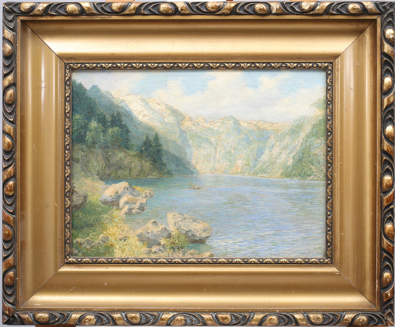 OTTO RUDOLF. vy av Königssee, olja/duk.