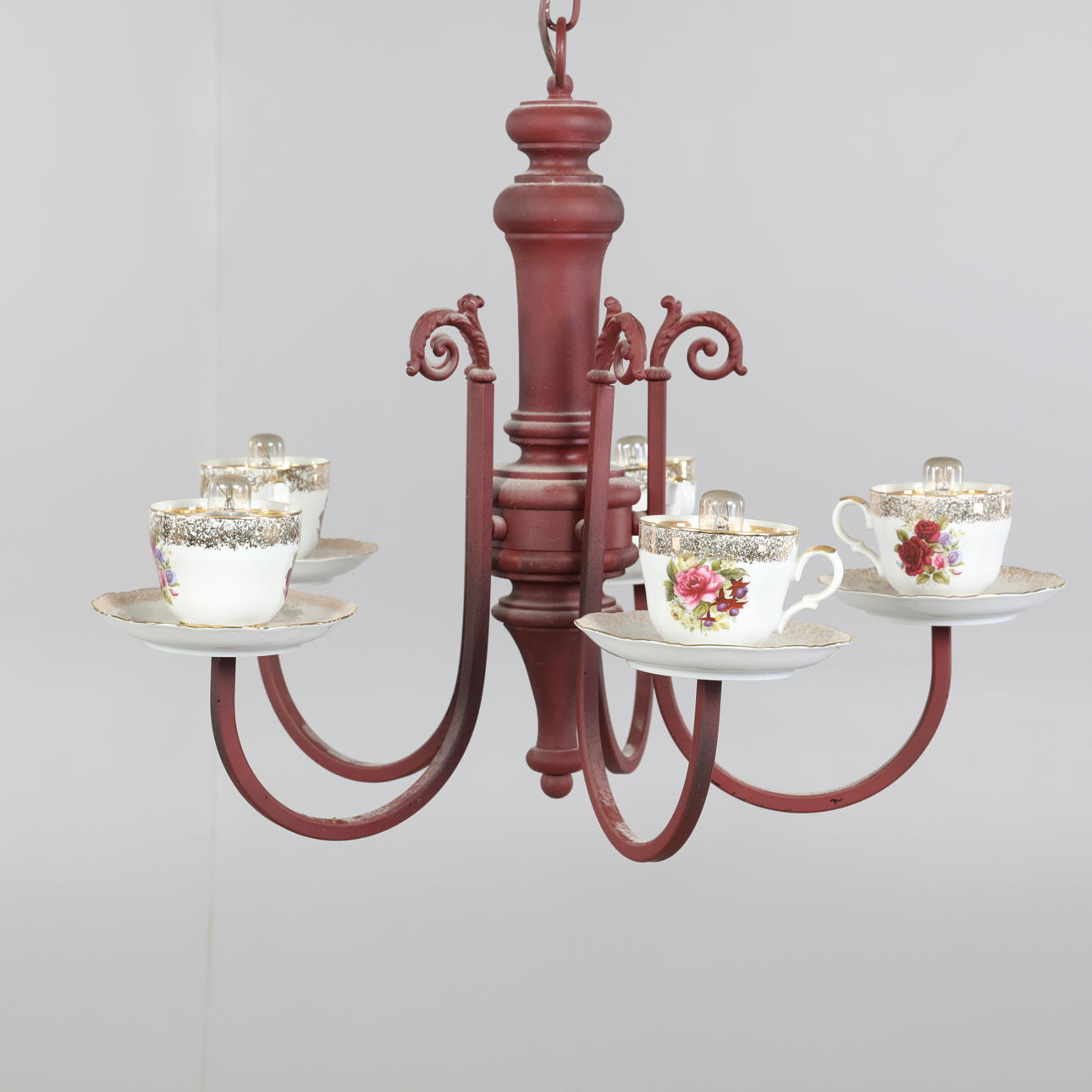 CHANDELIER, with coffee cups, 1900s.