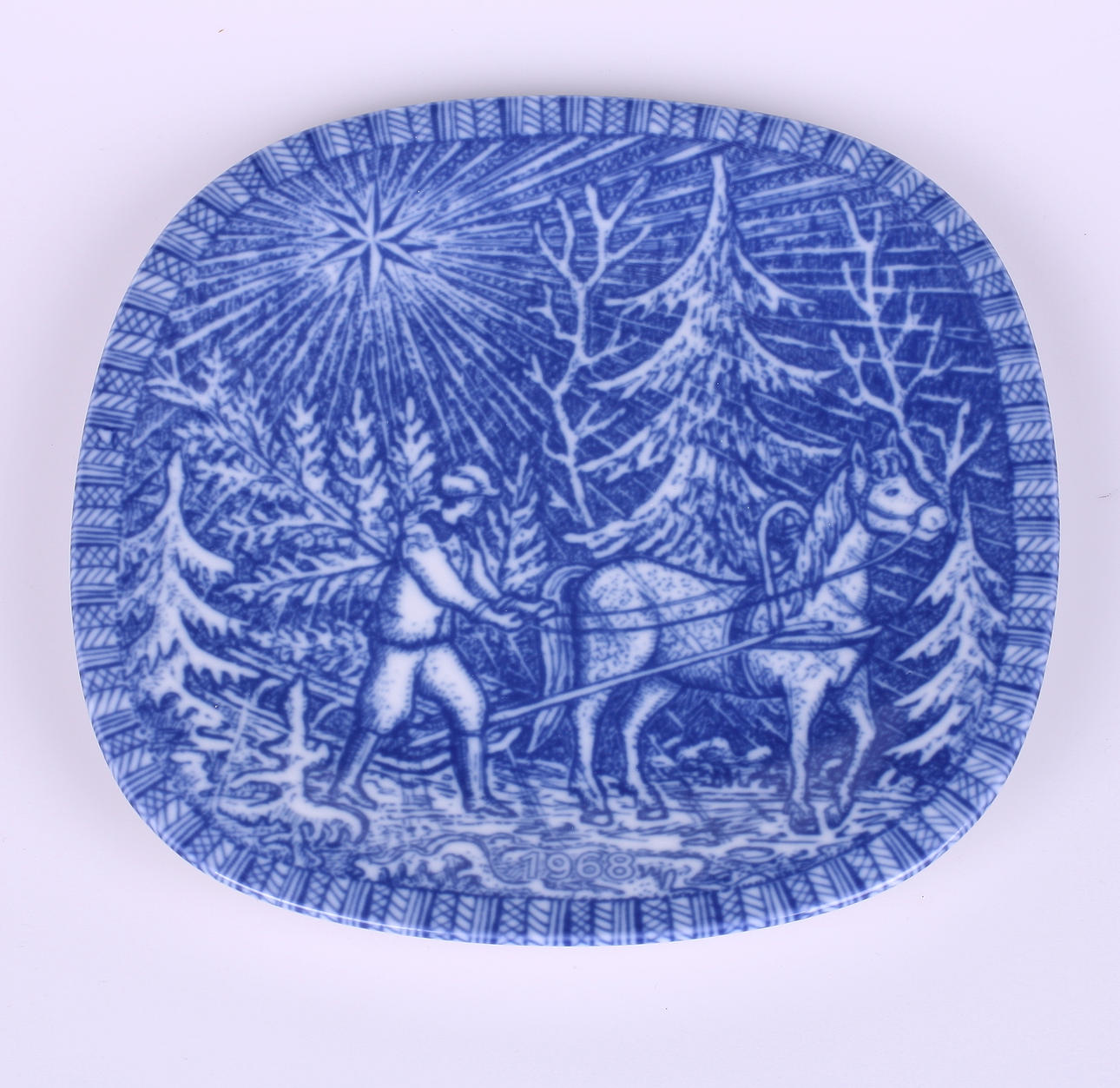 JULTALLRIK, porslin, Röstrand, Julen 1968 - förstautgåvan.