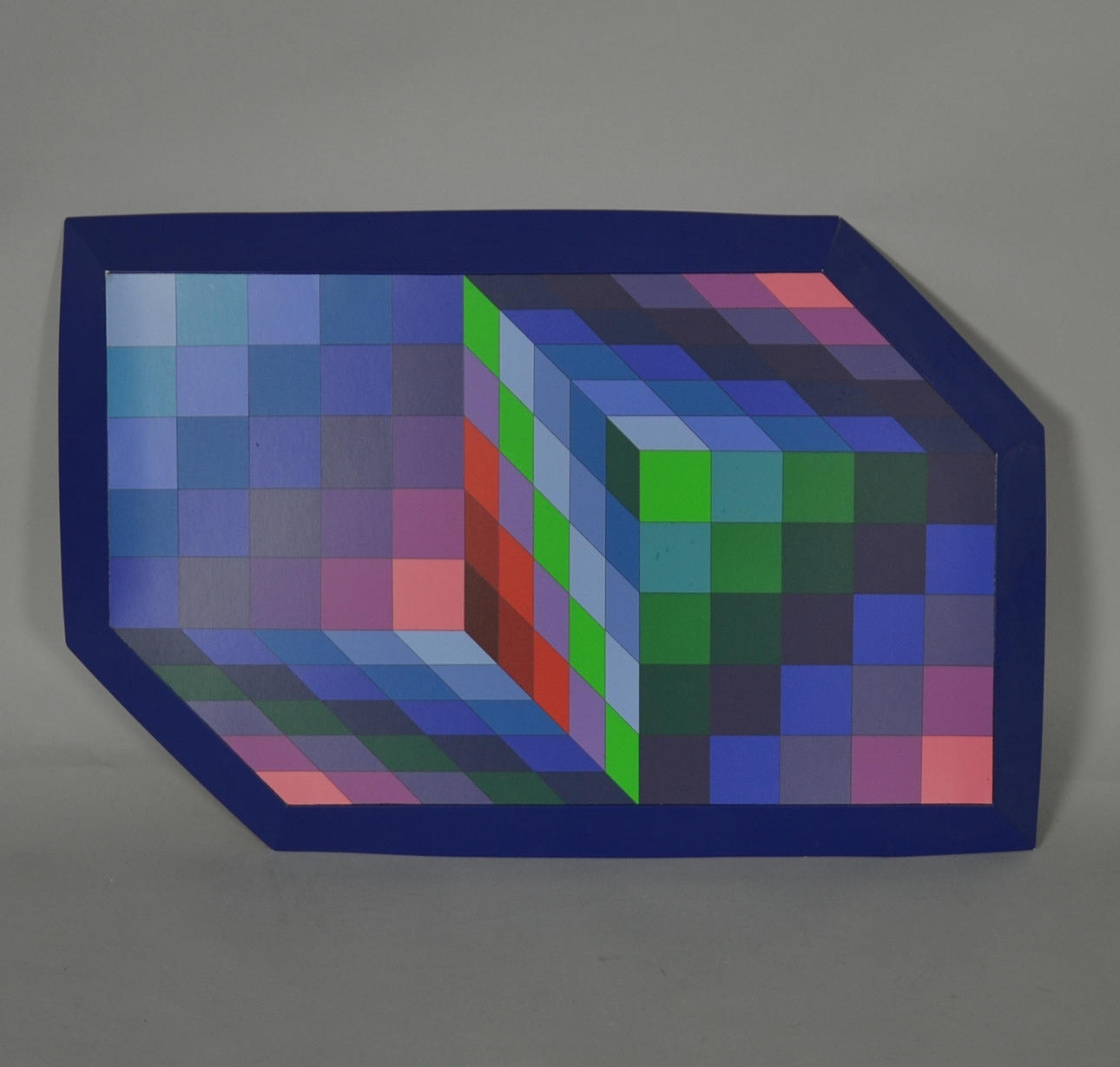 VICTOR VASARELY. GESTALT-SIN SIEBDRUCK VON 1970.