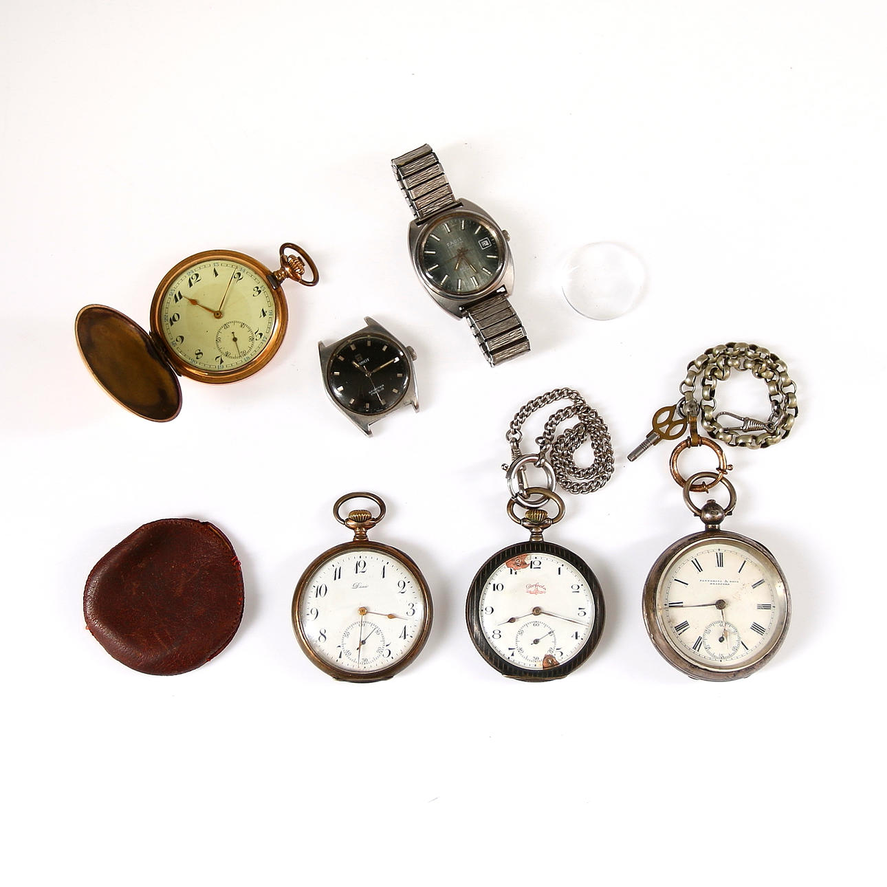 PARTI FICKUR, 4 st samt 2 armbandsur, 18/1900-tal.