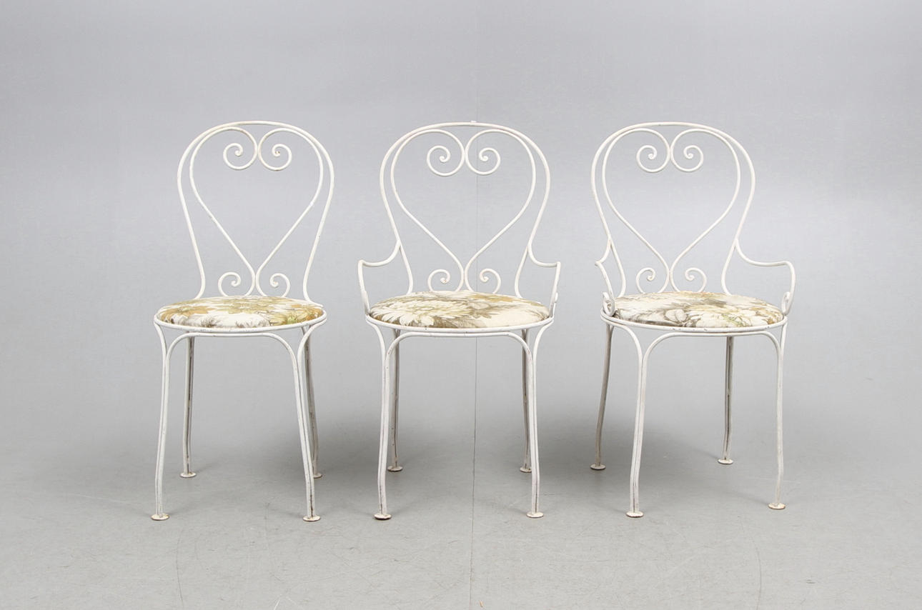 TRÄDGÅRDSSTOLAR/CAFÈSTOLAR, 3 st, 1900-tal.