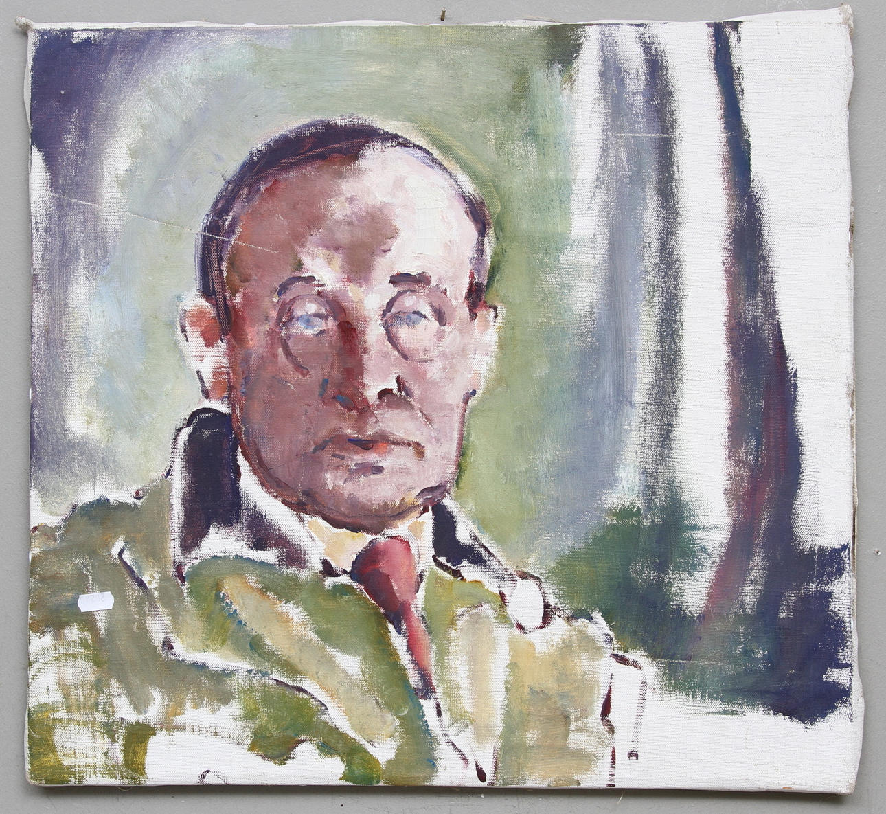 MARTIN LINDSTRÖM. Porträtt av konstnären Alexander Roos. Olja på duk. Osignerad.