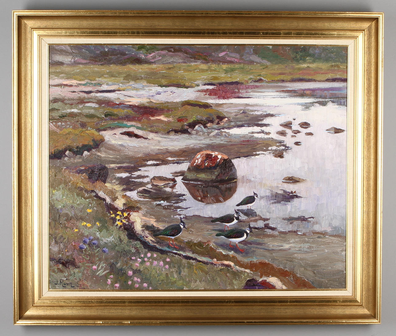 JOHANNES RAVN. "Tofsvipor", olja på duk, signerad och daterad -72.