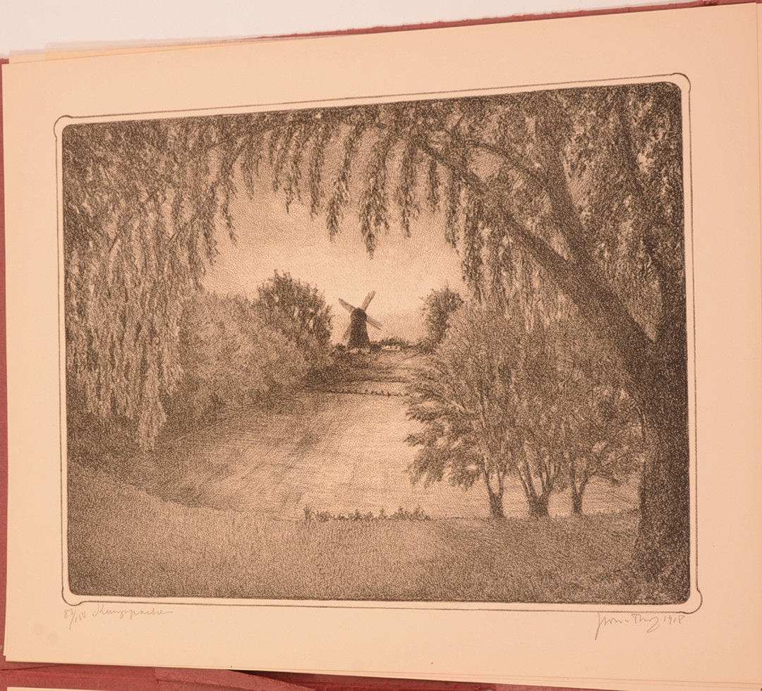 EMIL JOHANSON-THOR. Kungsparken. Lithograph.