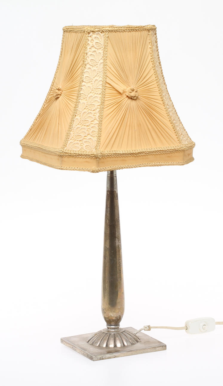 BORDSLAMPA, silver, GAB, 1900-tal.