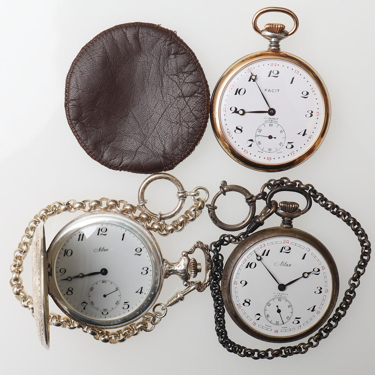 FICKUR, 3 st, silver, Nilax och Facit.