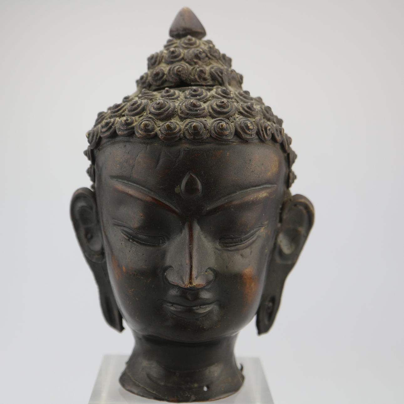 CABEZA DE BUDA BRONCE ANTIGUO.
