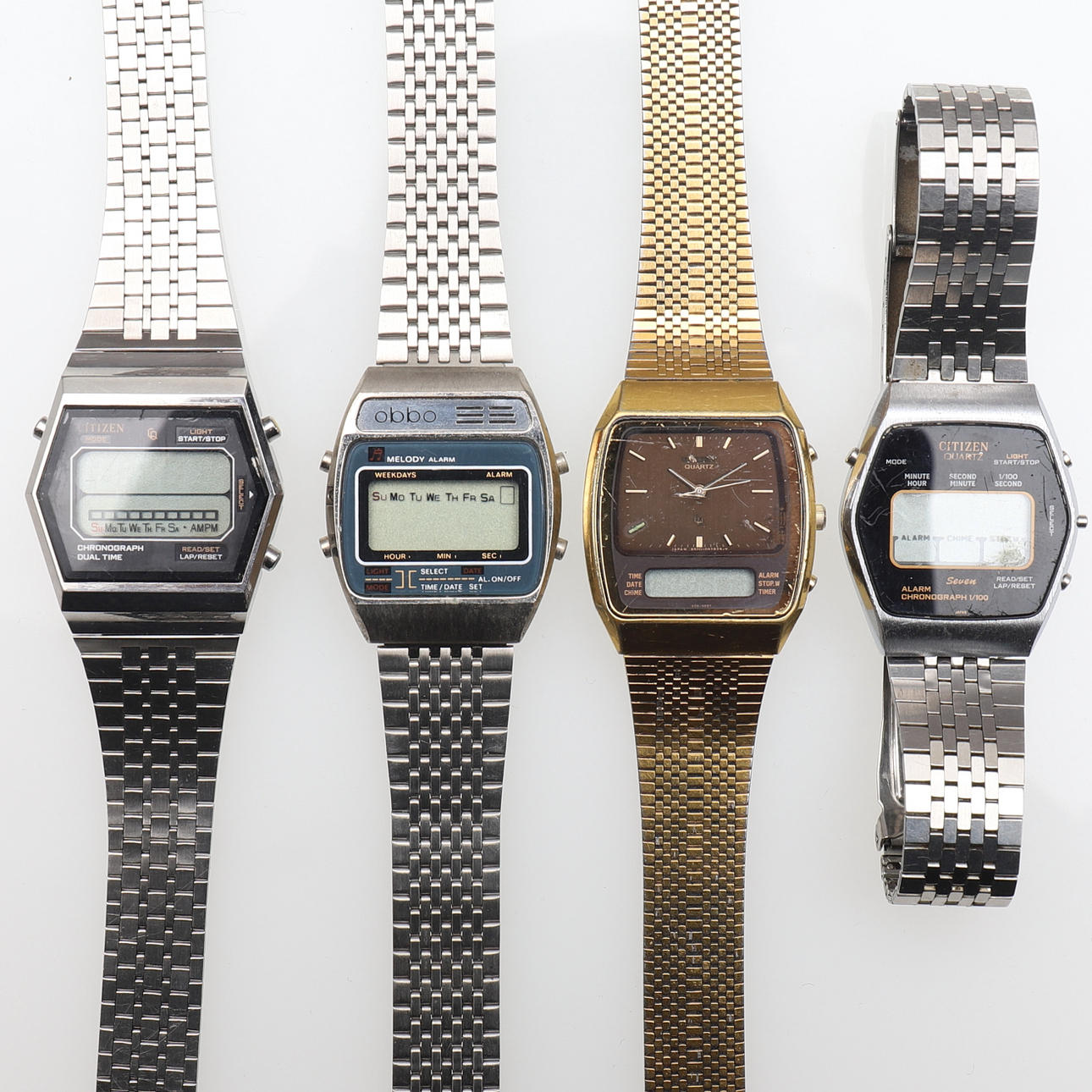 ARMBANDSUR, 4 st, digitala, Citizen och Obbo.