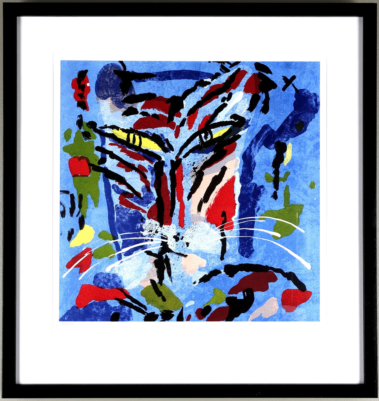 MADELEINE PYK. Katthuvud, färglitografi, signerad 325/475.