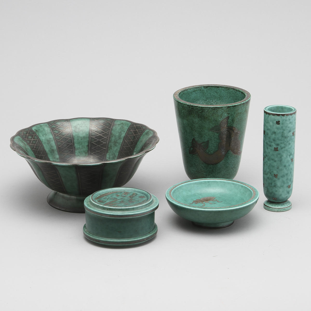 STENGODS, 5 delar, Argenta, Gustavsberg.