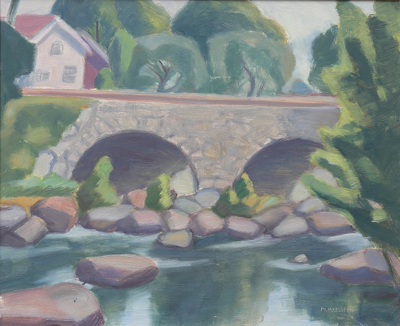 MALTE AXELSSON. Oil on Board, signed.