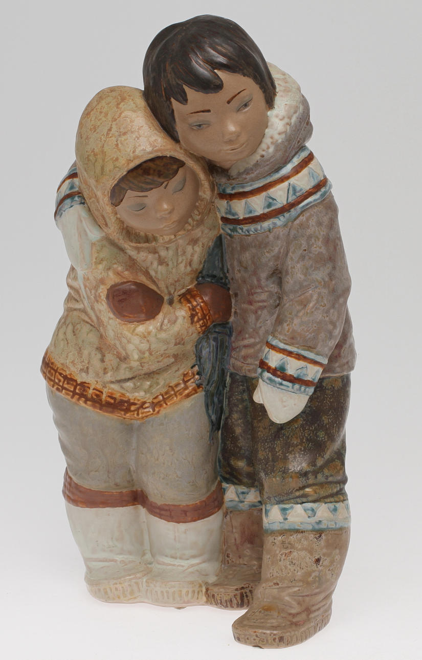 FIGURIN, eskimopar, kermik, Lladro, 1900-tal.