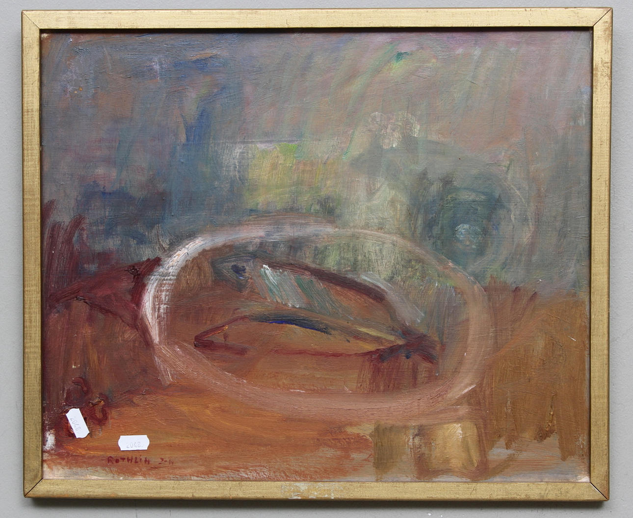 BRITA ROTHLIN-ZACHRISSON. Stilleben med fiskar. Olja på pannå. Signerad.