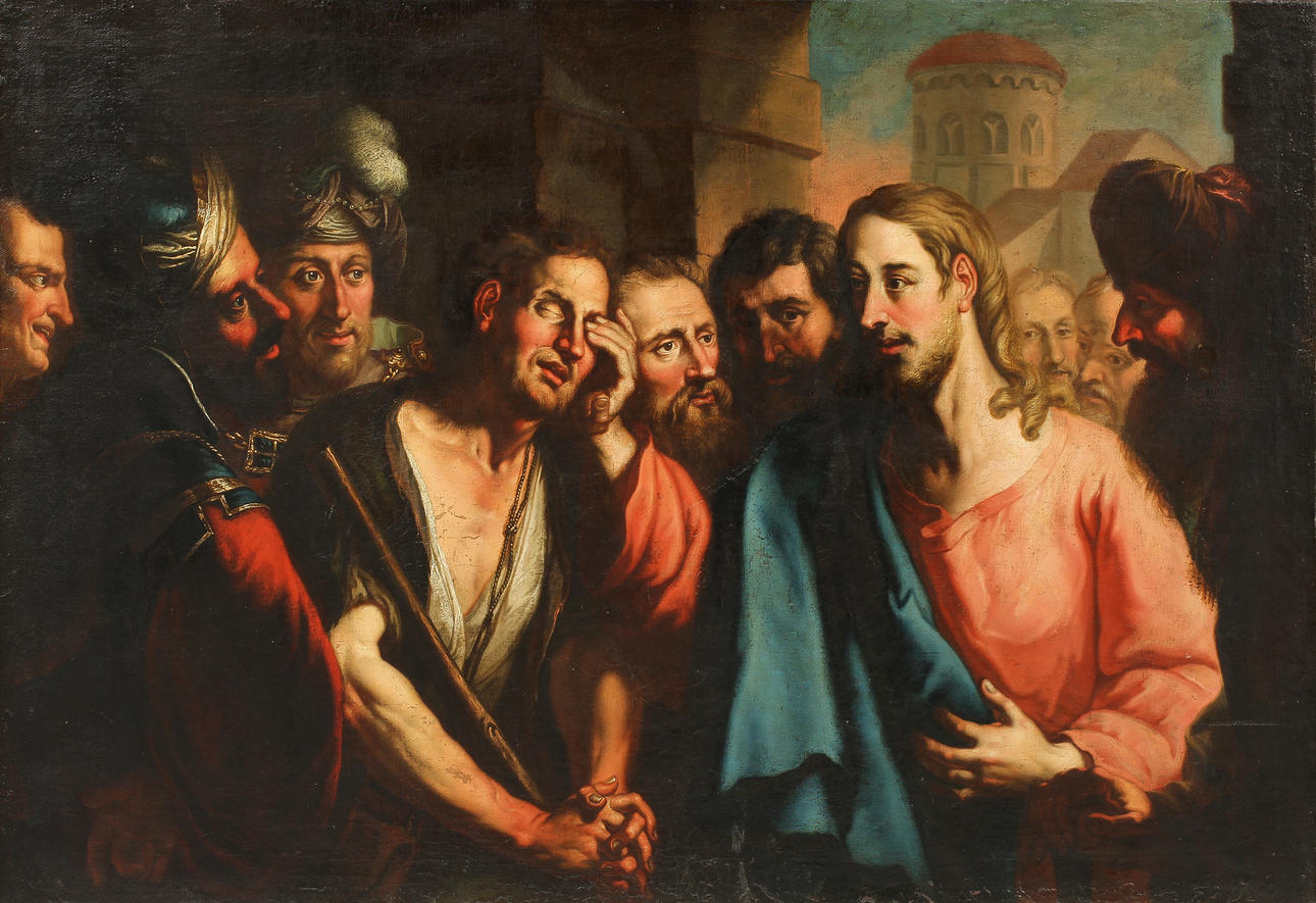 OKÄND KONSTNÄR. Olja på duk, 1800-tal.