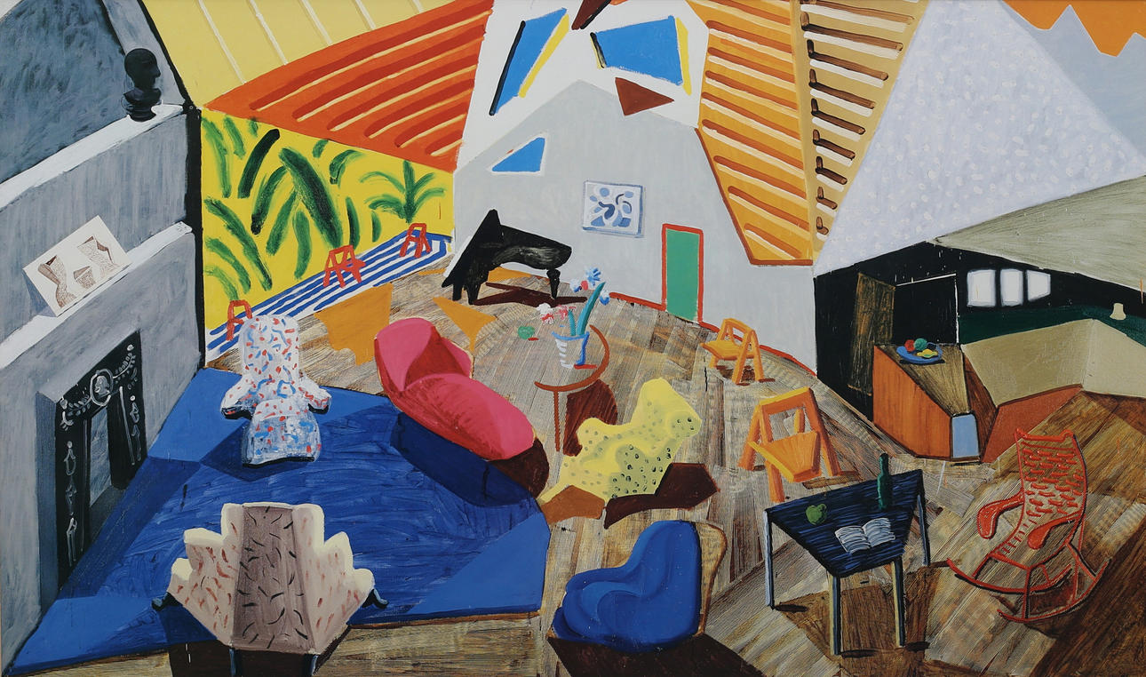 DAVID HOCKNEY (1937 - ). Poster, "Lage Interior, Los Angeles", offset print, unsigned.