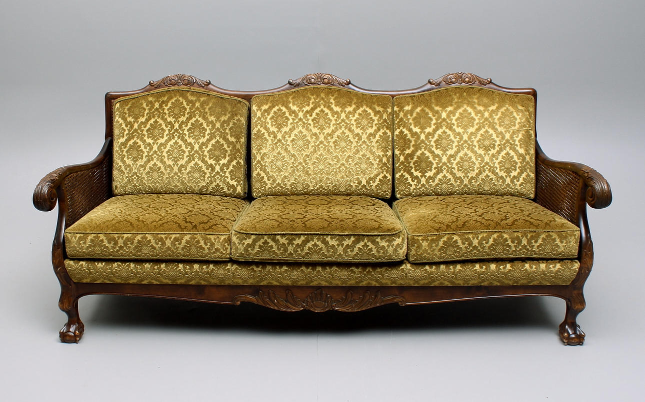 SOFFA, 3-sits, chippendalestil.