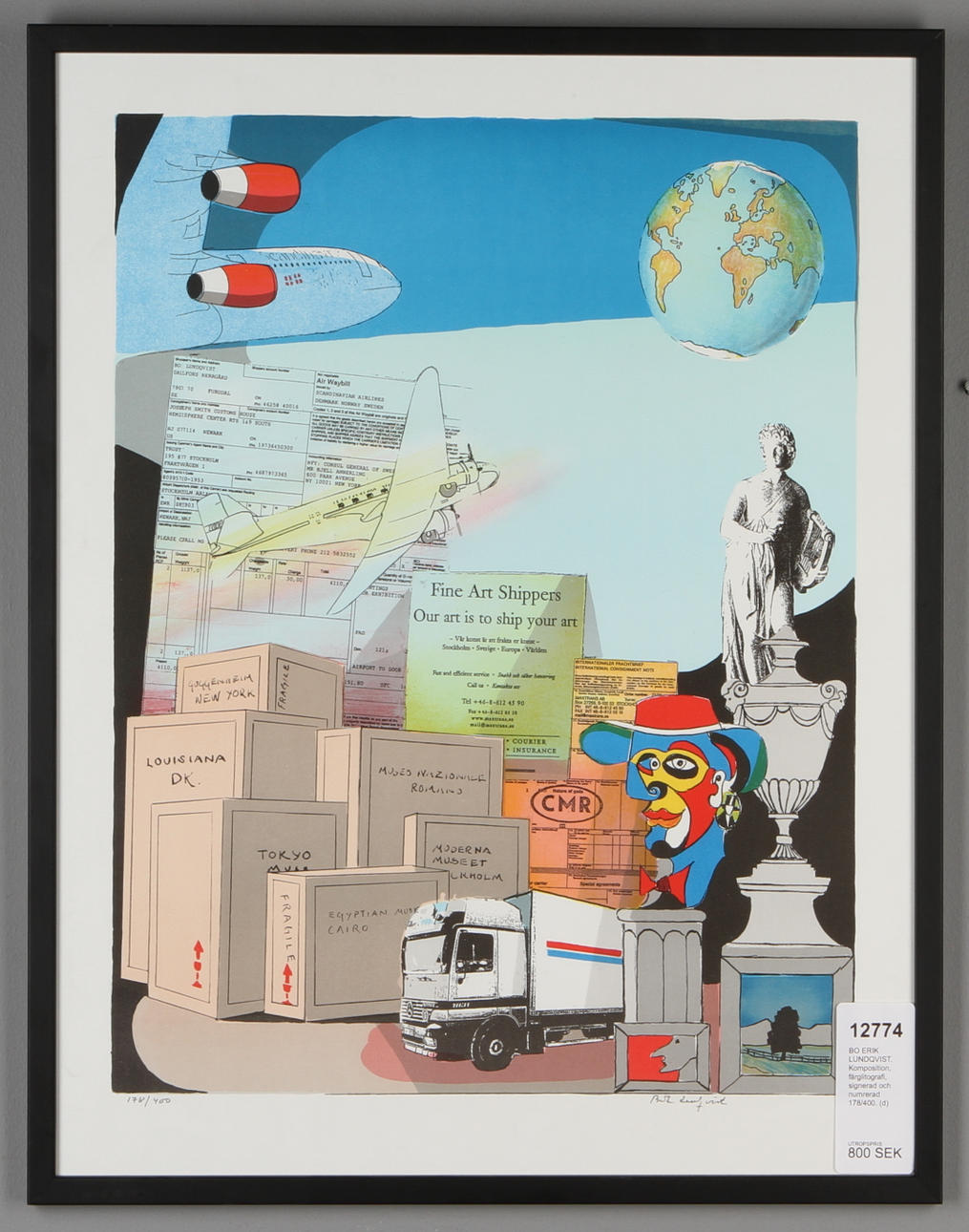 BO ERIK LUNDQVIST. Komposition, färglitografi, signerad och numrerad 178/400.