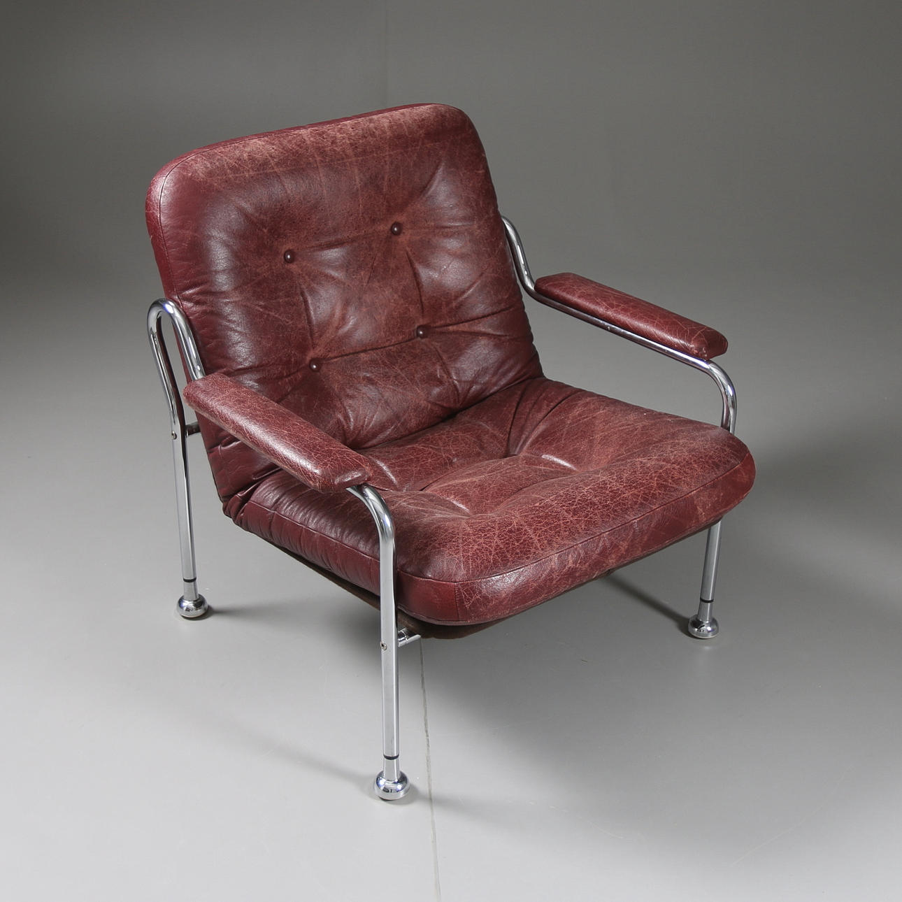 FÅTÖLJ, skinn, Sverige, 1960/1970-tal.