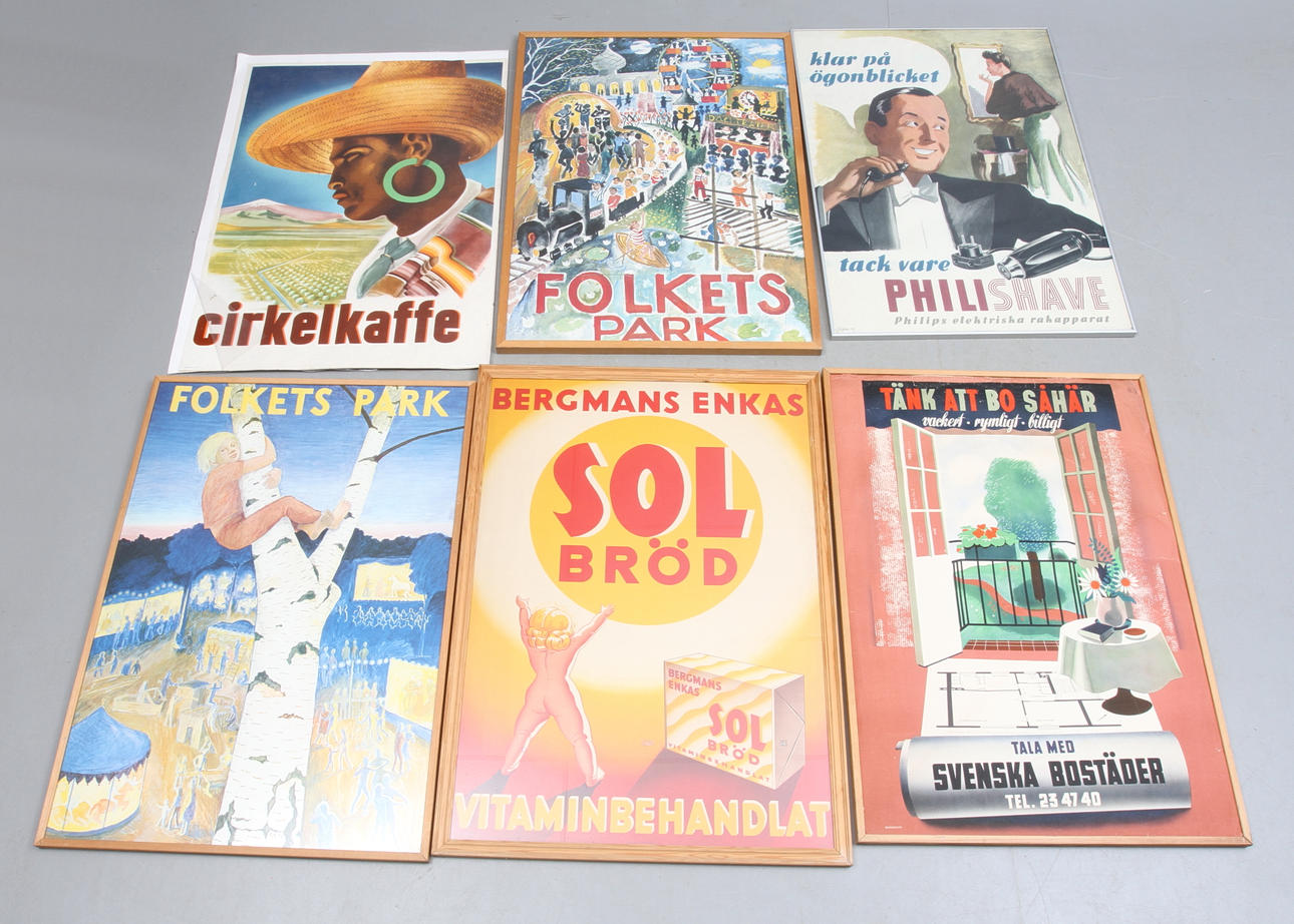 REKLAMAFFISCHER, 6 st, 1900-tal.