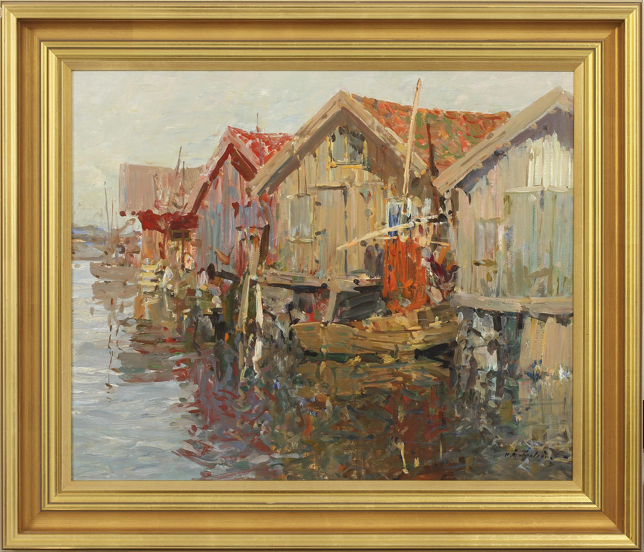 HUGO ÖFVERSTRÖM. Olja på pannå, signerad.