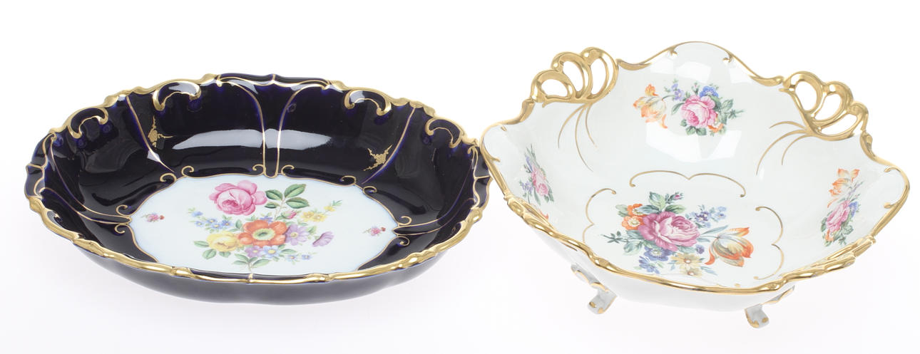 SKÅLAR, 2 st, porslin, Ilmenau, Tyskland, 1930/40-tal.