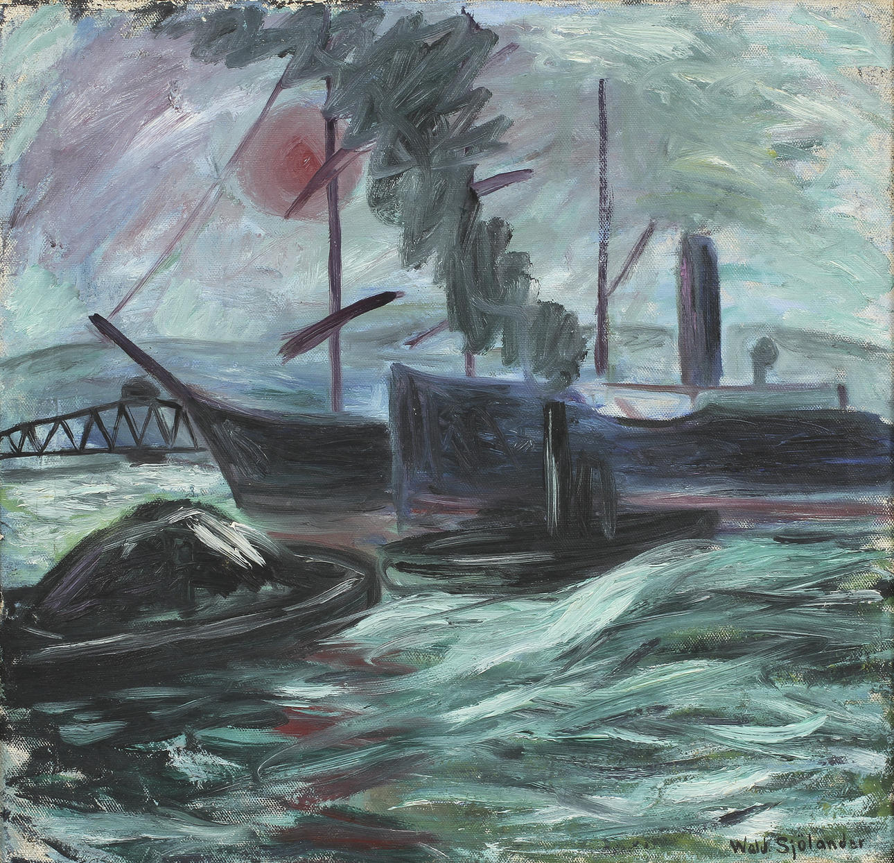 WALDEMAR SJÖLANDER. Olja på duk, signerad.