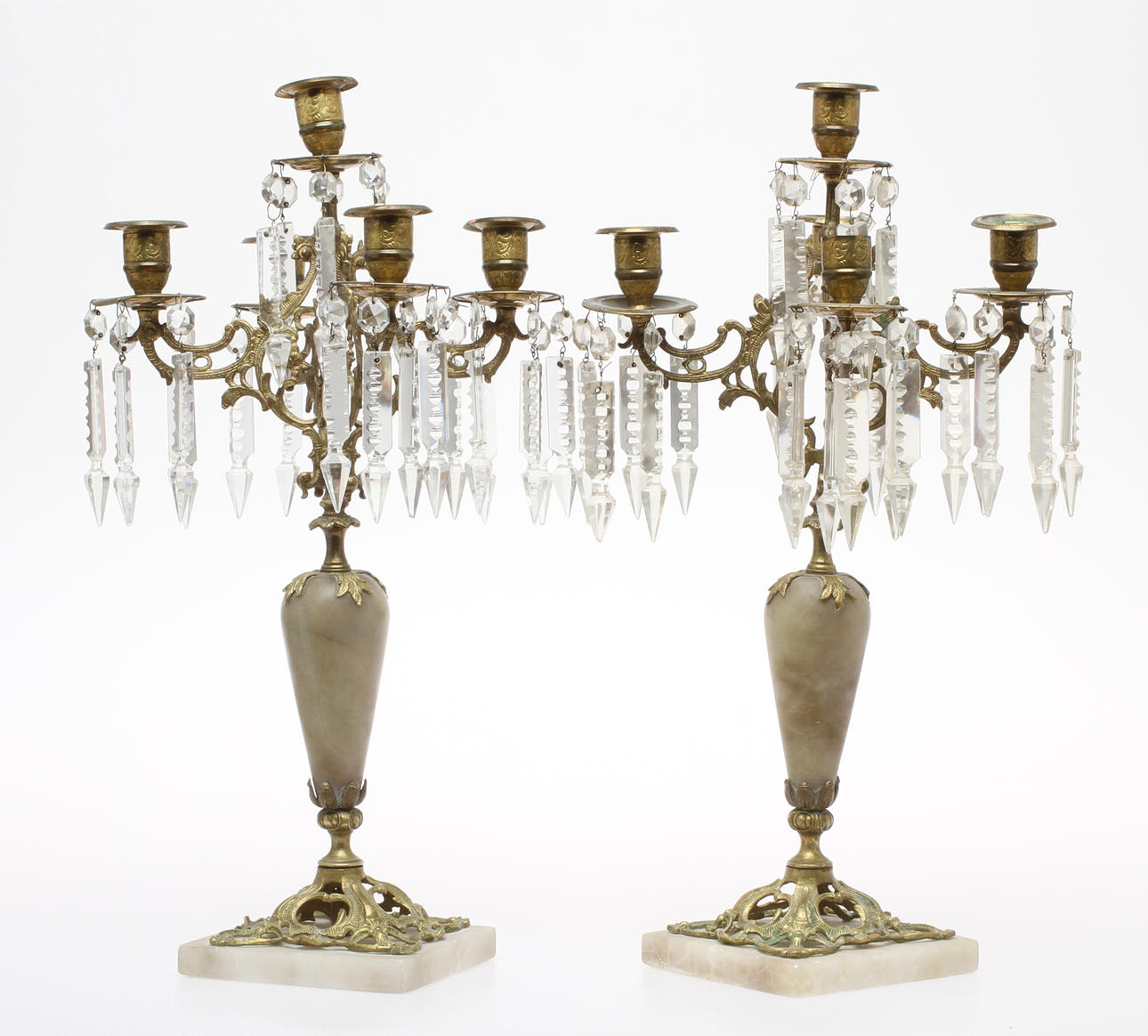 KANDELABRAR, ett par, oscarianska 1800/1900-tal.